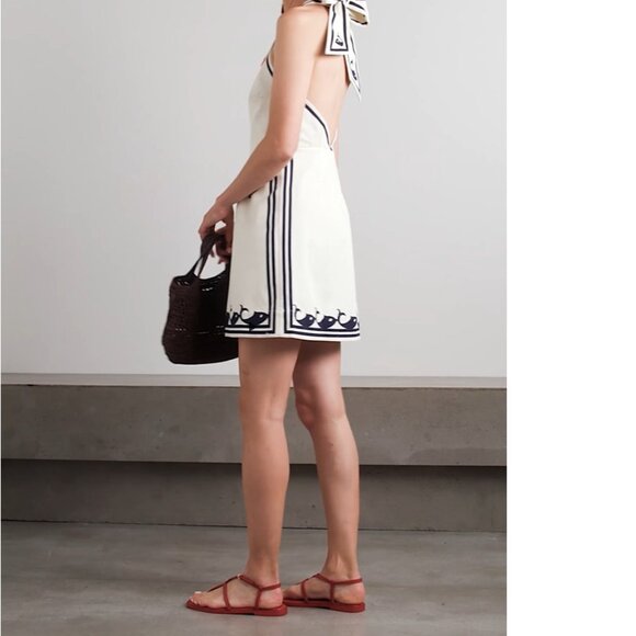 Alemais Marine printed cotton minidress - Picture 4 of 13